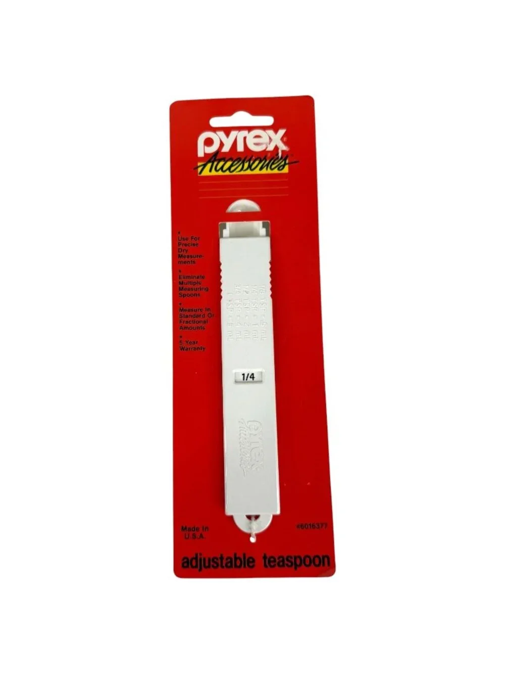 New Pyrex Adjustable Measuring Tablespoon &‎ Teaspoon Set White Dry Ingredients